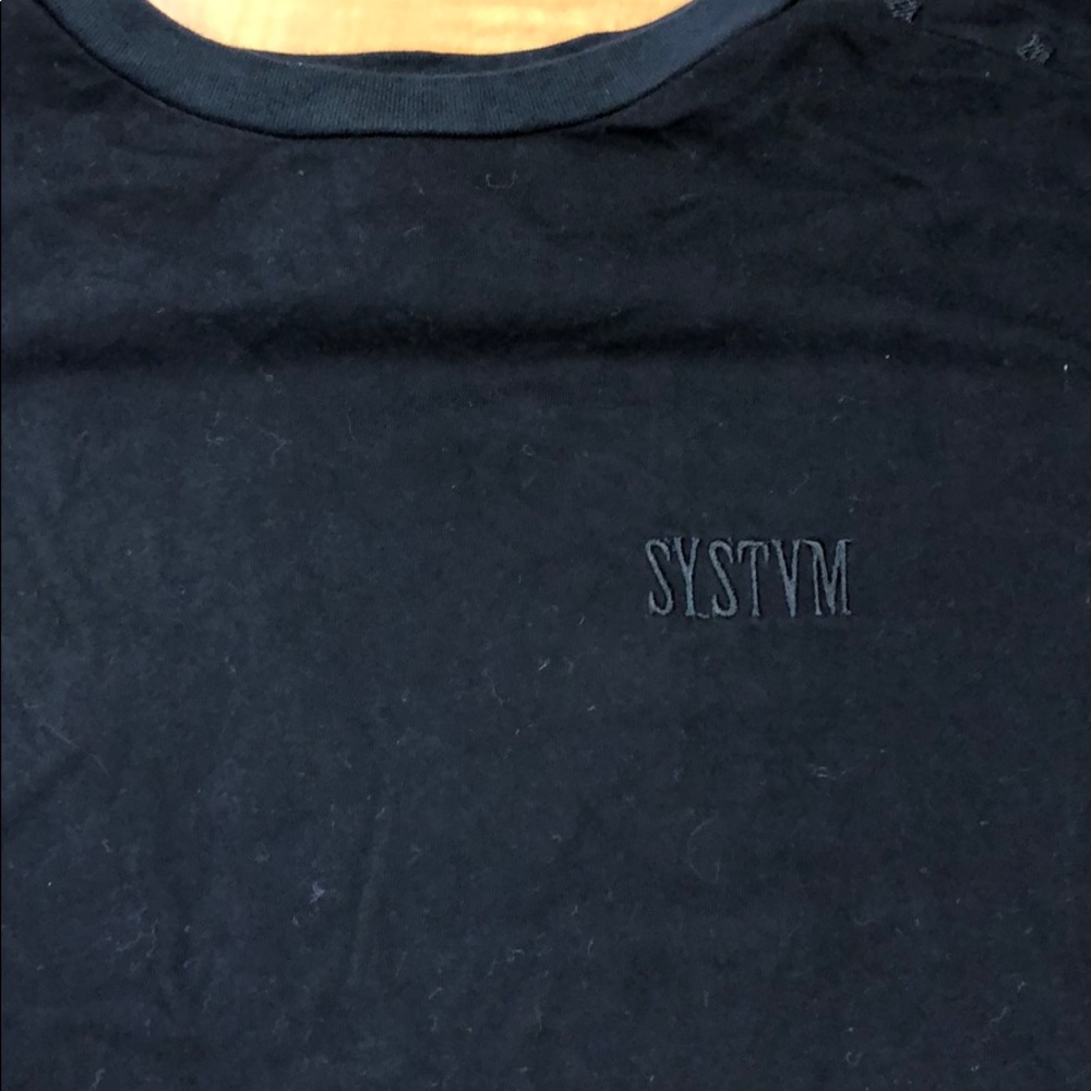 Black T-shirt with small stars on the back